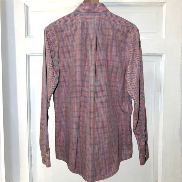 Brooks Brothers 1818 Men's XL Coral Pink Plaid Long Sleeve Button Down Shirt - Picture 5 of 8